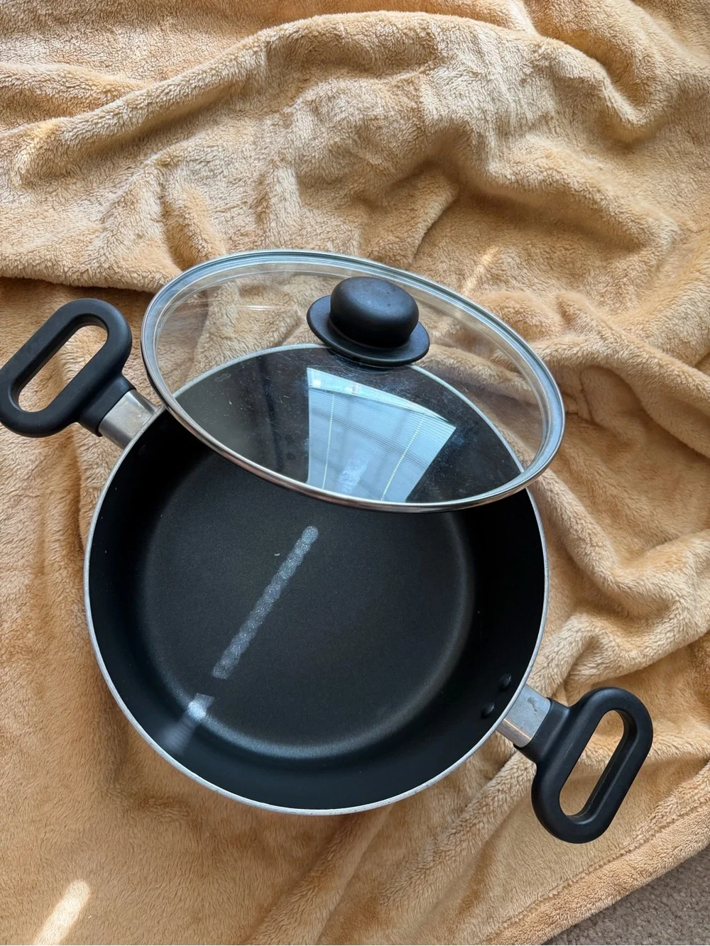 Blue Nonstick Saucepan with Glass Lid - Home Kitchen
